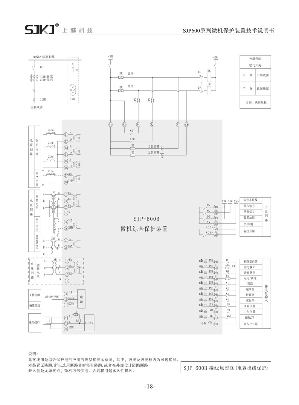 SJP-600B微機綜合保護裝置產品參數圖片四