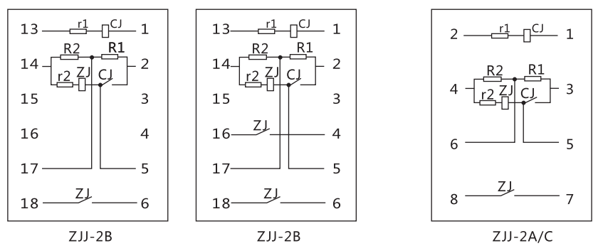 ZJJ-2B內部接線及外引接線圖 ZJJ-2B內部接線及外引接線圖
