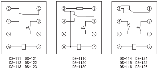 DS-126時(shí)間繼電器內(nèi)部接線及外引接線圖(背視圖)圖片 DS-126時(shí)間繼電器內(nèi)部接線及外引接線圖(背視圖)圖片