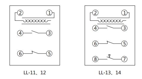 LL-13-1繼電器內(nèi)部接線 LL-13-1繼電器內(nèi)部接線