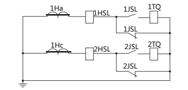 JSL-11繼電器構成的去分流操作機構的保護原理圖 JSL-11繼電器構成的去分流操作機構的保護原理圖