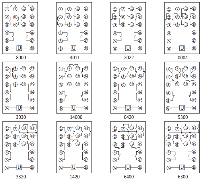 DZ-700-1400中間繼電器內部接線圖及外引接線圖