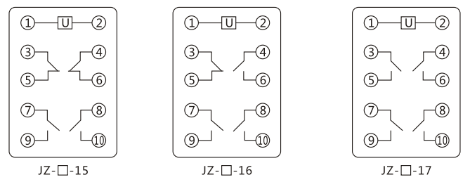 JZY(J)-219X靜態中間繼電器內部接線圖及外引接線圖 JZY(J)-219X靜態中間繼電器內部接線圖及外引接線圖